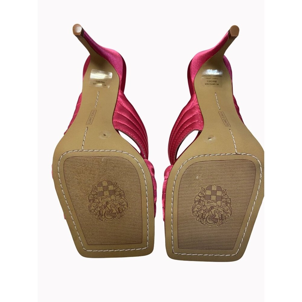 Vince Camuto VC-Sarendie 8M Satin Fuchsia High Heel Sandals HOCO Prom - Picture 4 of 12